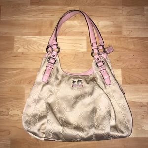 Tan & Pink Coach Purse